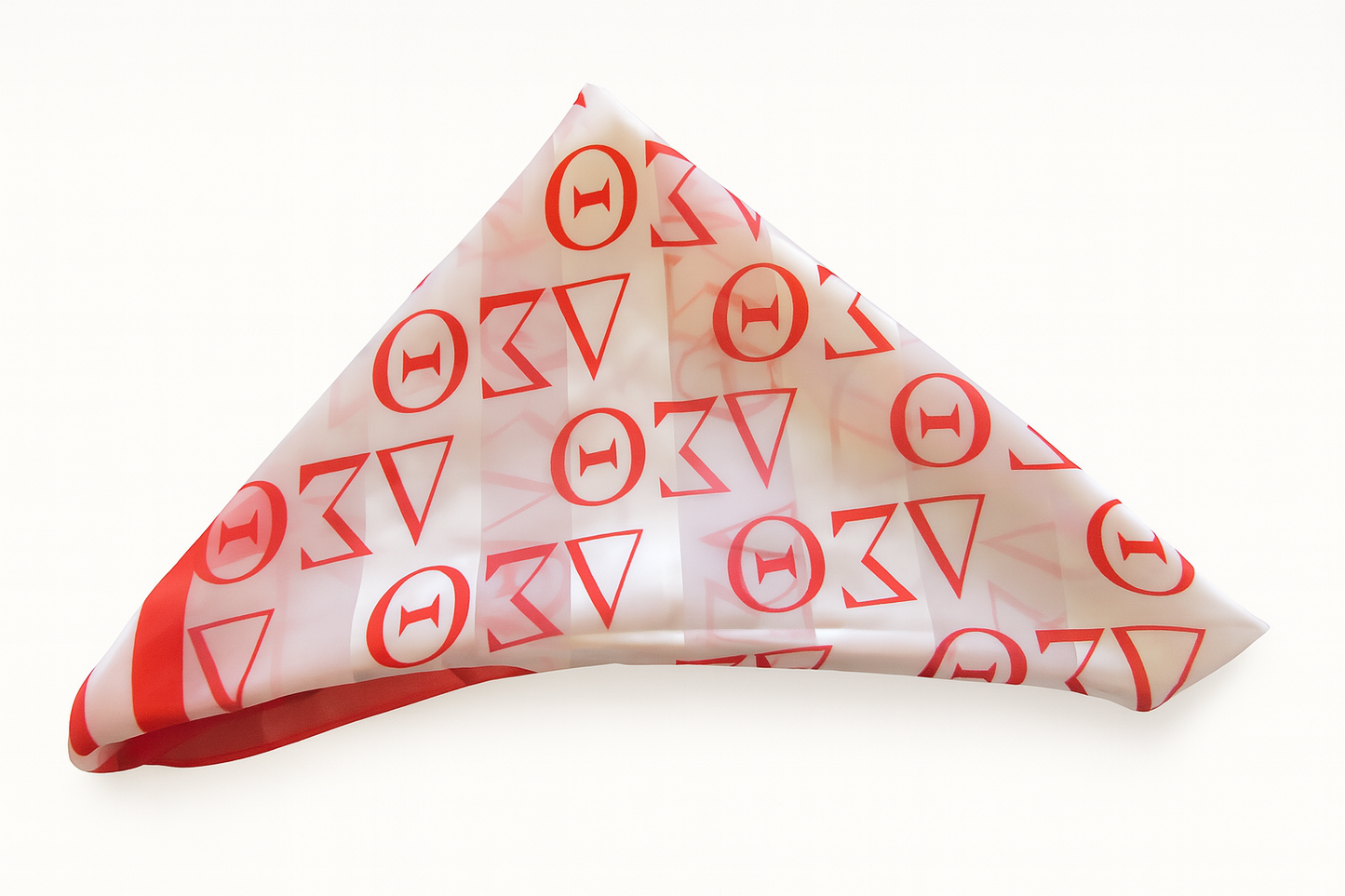 White and Red Delta Scarf