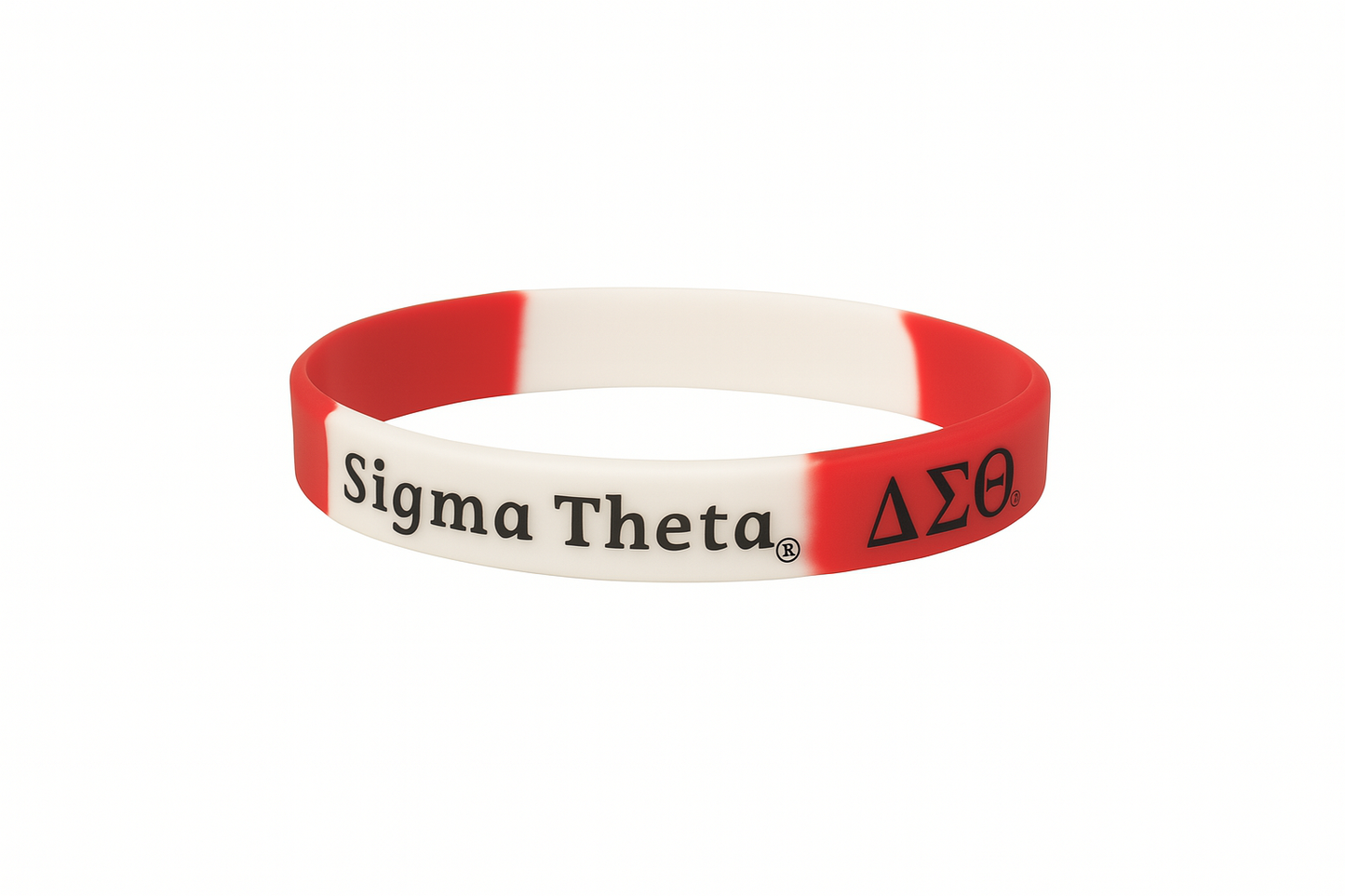 Red and White Delta Sigma Theta Silicone Bracelet
