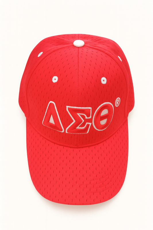 Red and Whit Delta Sigma Theta Skull Hat