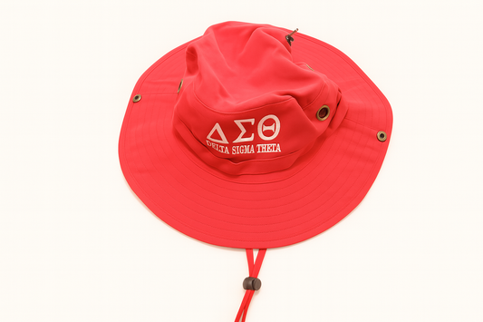 Red and white Delta Bucket Hat